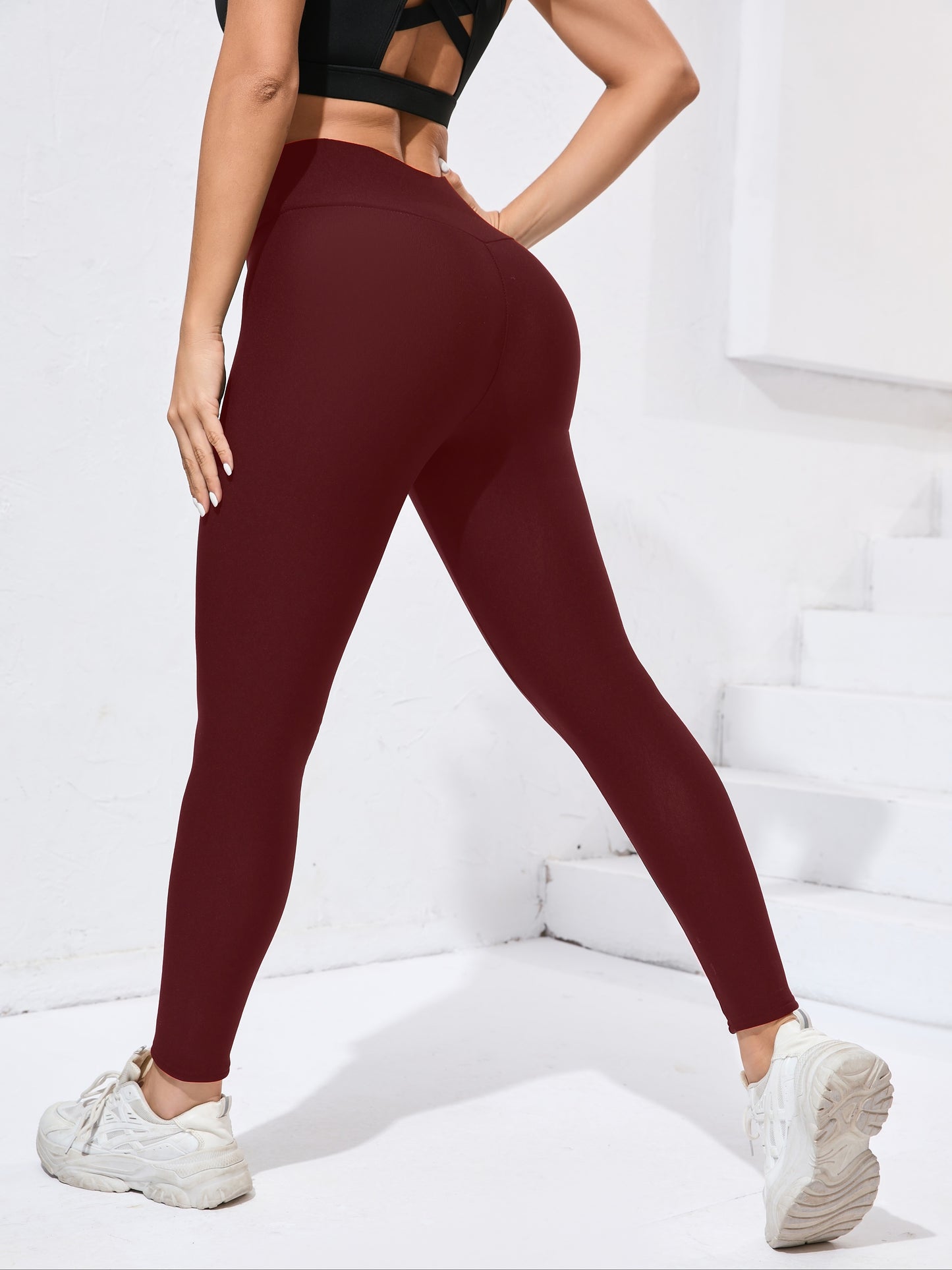 Women's Plush Lined Sherpa Leggings - High-Stretch Yoga Pants for Autumn/Winter, Perfect for Running & Fitness