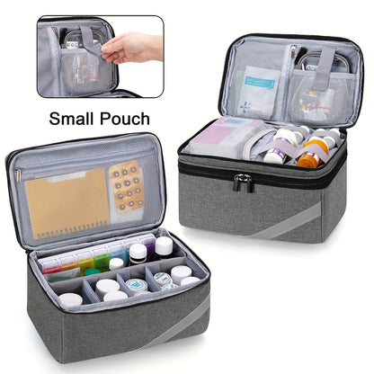 Medicine Storage Bag Organizer – Portable Small Pill Bottle Pouch – Suitable for Home, Office, School, Outdoor Travel ( Empty Bag )
