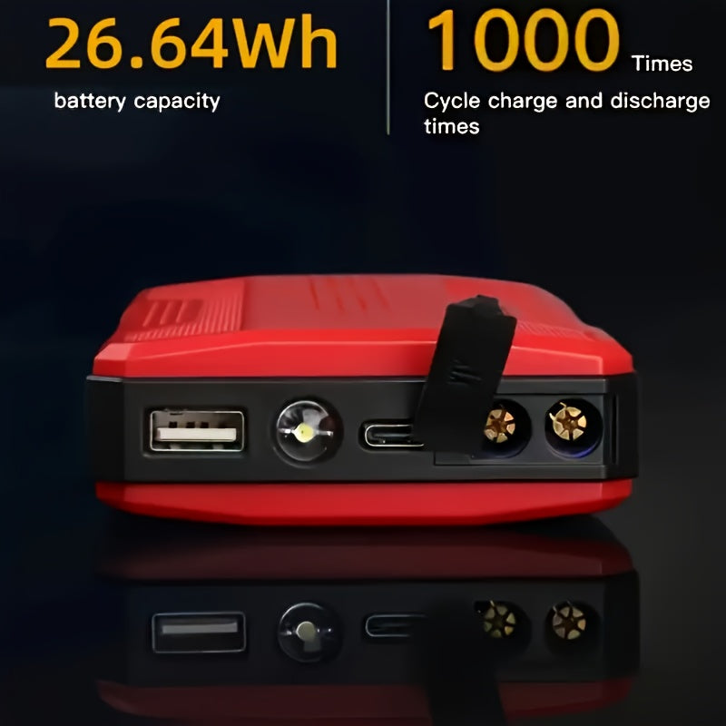 Multi-Functional Portable Emergency Car Starter - Features Battery Ignition, Lighting, and Jump-Starting for Reliable Vehicle Rescue