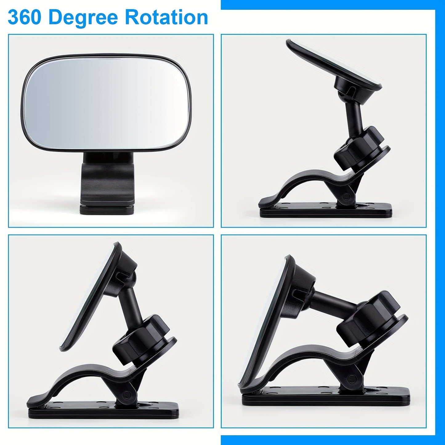 Car Mirror – Automotive Interior Wide Angle Convex Rearview Mirror, Adjustable Backseat Rear View Accessory