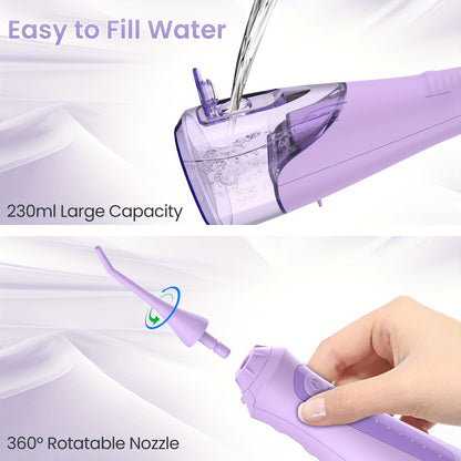 Professional Cordless Water Flosser - 350ml Tank, 8 Tips, 5 Modes, USB Rechargeable, Waterproof and Portable Oral Irrigator for Teeth Cleaning and Plaque Removal