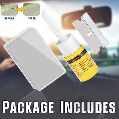 Windscreen Repair Kit - Nano Crack and Chip Repair Fluid, Car Windscreen Tool for Chip and Crack Repair, Yellow