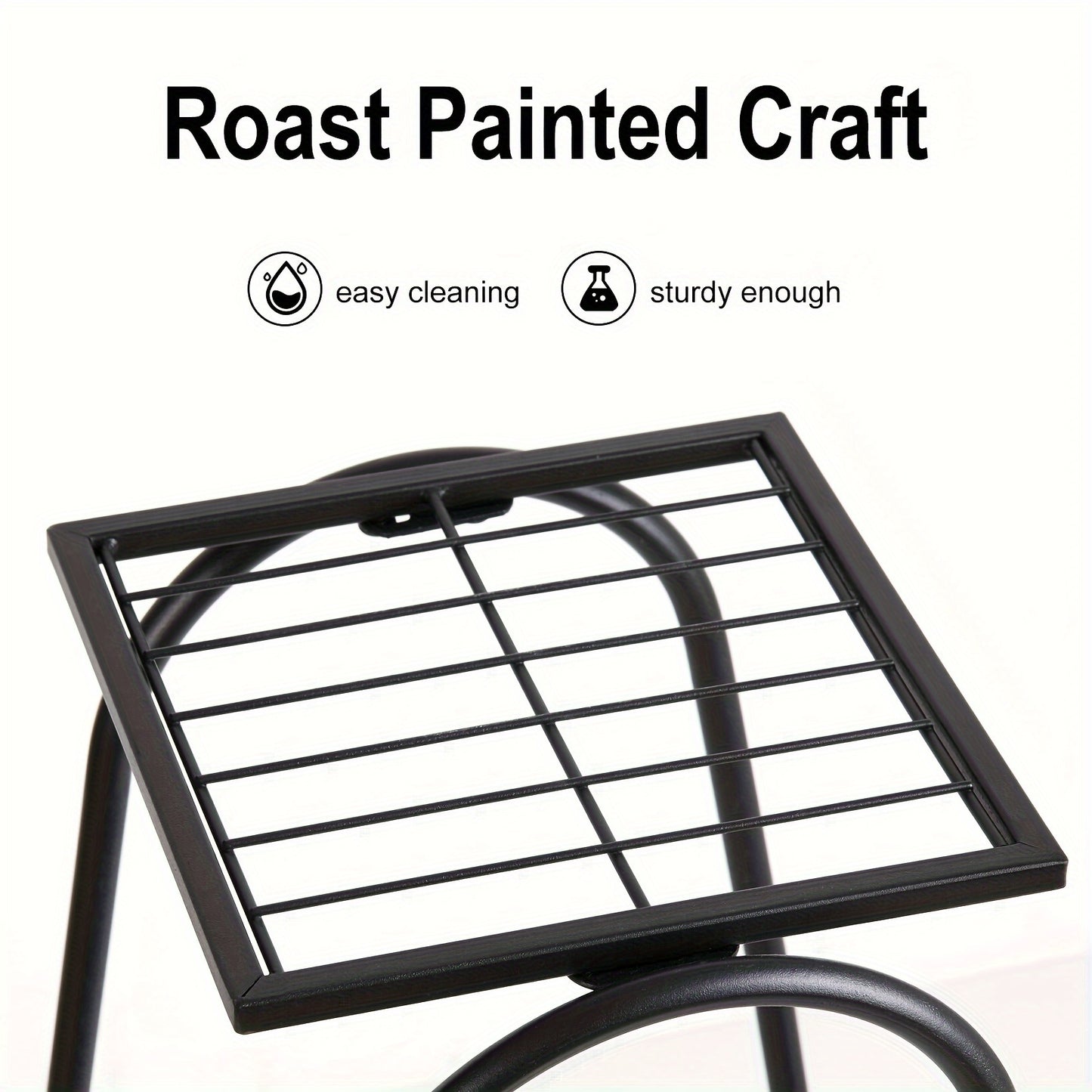 6 Tier Metal Plant Stand - Space-Saving Multi-Plant Display Rack - Sturdy Black Flower Pot Holder for Home and Patio Decor
