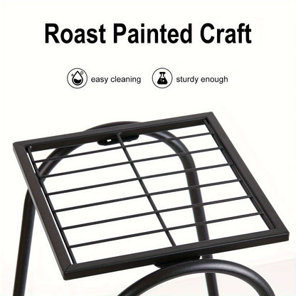 6 Tier Metal Plant Stand - Space-Saving Multi-Plant Display Rack - Sturdy Black Flower Pot Holder for Home and Patio Decor