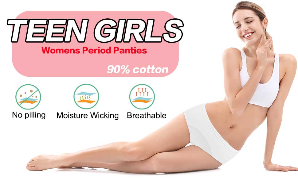 5Pcs Women’s Protective Cotton Menstrual Panties | Breathable Leakproof Briefs & Postpartum Underwear