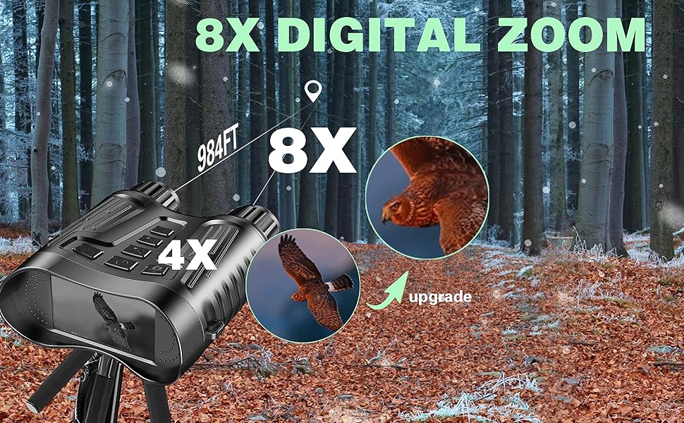 10X Digital Night Vision Binoculars | 9-Level Infrared, 600M Visibility in Darkness with 5000mAh Rechargeable Battery