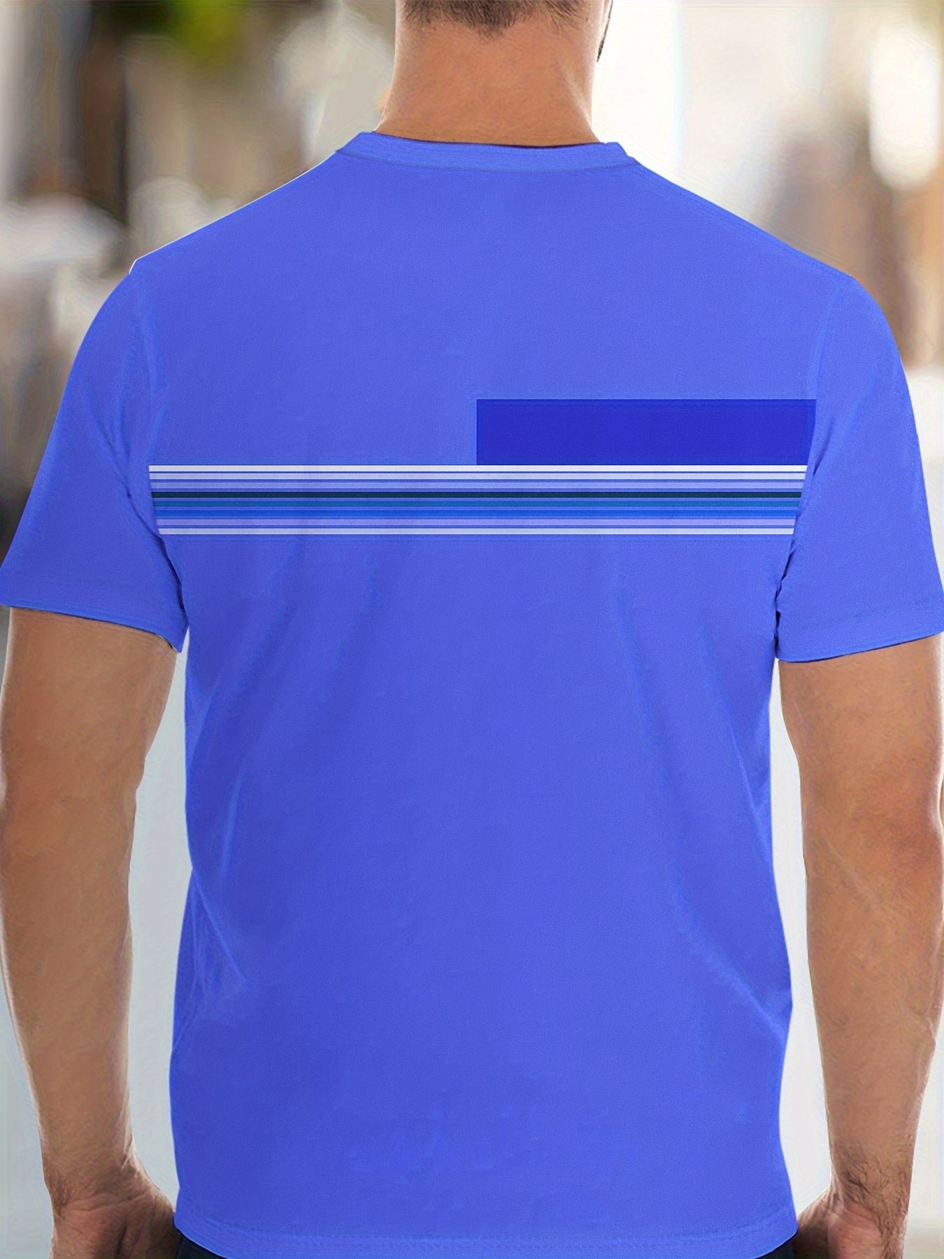 2-Piece Men's Color Blocked Summer Co-ord Set – Short Sleeve Crew Neck T-Shirt and Drawstring Shorts with Pockets