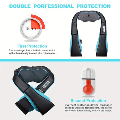 Heated Shiatsu Neck and Shoulder Massager – Deep Kneading Massage for Neck, Back, Waist and More, Ideal Gift for Men, Women, and Parents