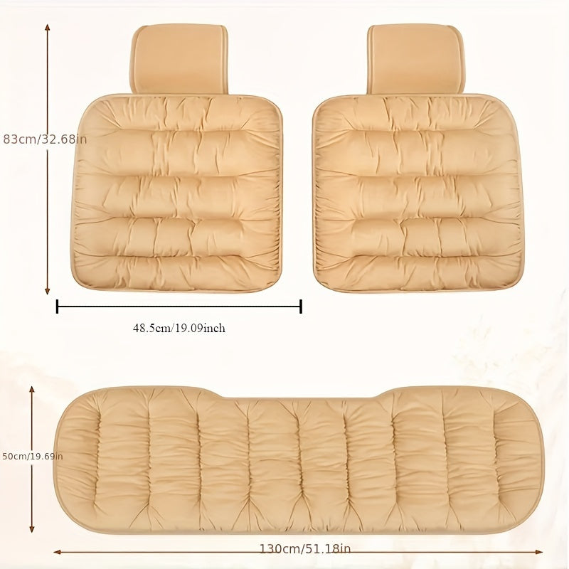 Thickened Winter Car Rear Seat Cushion – Warm Plush Cushion for 5-Seater Cars with Backrest, Single Chair Cushion
