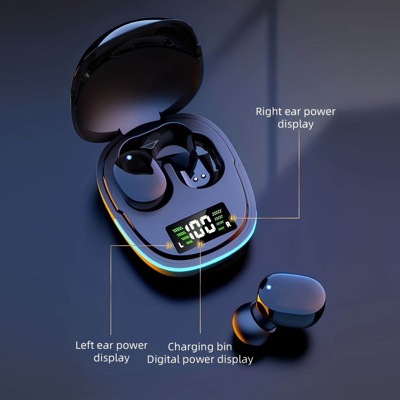 2024 New Wireless Earbuds – TWS Stereo Sound, LED Display, Touch Control, Sweat-Resistant, for Sports, Music, Gaming, IOS & Android Compatible