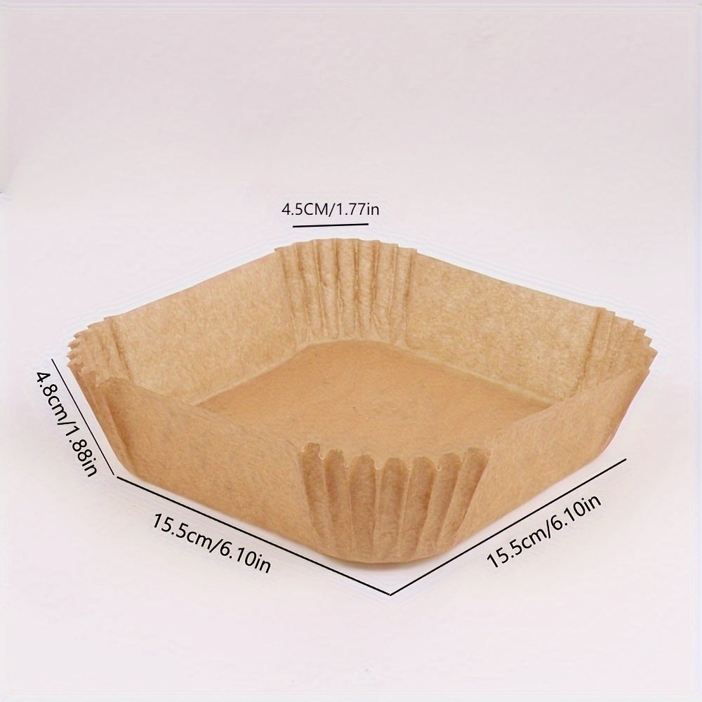 50PCS Non-Stick Air Fryer Liners - Square Paper for Baking, Roasting, and Microwave Cooking, Easy Cleanup, Healthier Cooking for Hotels and Commercial Use