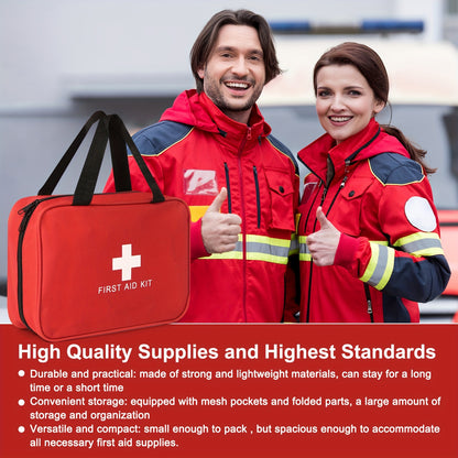 Portable First Aid Kit – Compact and Comprehensive for Home, Car, Camping, and Hiking – Includes Scissors, Tweezers, and Essentials