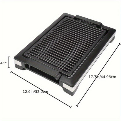 1600W Electric Teppanyaki Grill - Fast Heat Up, Non-Stick, 5-Level Temperature Control | Dishwasher Safe, Cool-Touch Handles, Tabletop Grill for Indoor/Outdoor Use, Easy Cleaning, Space-Saving Design