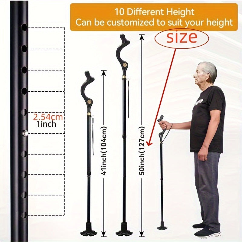 Lightweight Aluminum Alloy Folding Trekking Pole – Adjustable, Locking Climbing Stick for Outdoors
