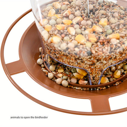 Deluxe Hanging Bird Feeder - Squirrel Proof, Weather Resistant, Easy to Clean and Fill, Attracts Wild Birds, Decorative for Outdoor Garden, Yard, and Patio - Brown