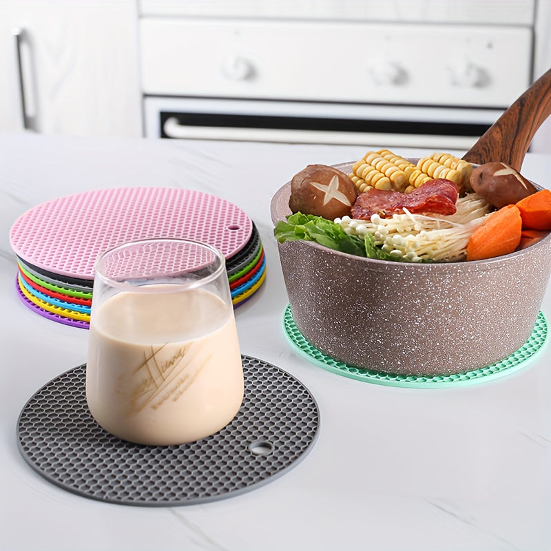 3PCS Multifunctional Silicone Insulation Mats - Thick Can Opener, Gripper Mat, Placemat, Teapot Mat, Spoon Holder, Coaster, Bottle Opener, Non-Slip Kitchen Tools and Commercial Necessity