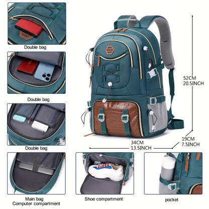 Outdoor Travel Backpack – Large Capacity Sports and Camping Backpack with Laptop Compartment and Shoe Storage, Ideal for Men and Women, School Bags, Gifts for Easter and Valentine's Day