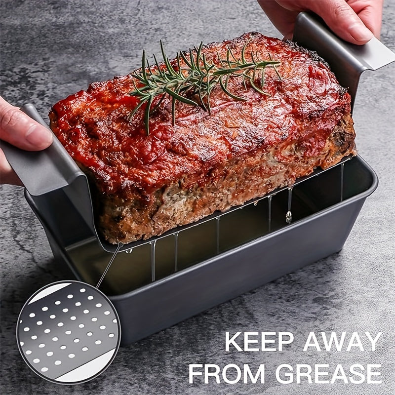 Meatloaf Pan Set with Drain Tray - Loaf Bread Pan for Baking, Essential Home Kitchen Accessories