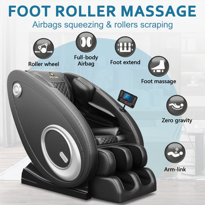 2024 Luxury Full Body Zero Gravity Shiatsu Massage Chair – 8 Automatic Modes, Soothing Heater, Rejuvenating Foot Massage, Ergonomic Design for Ultimate Relaxation