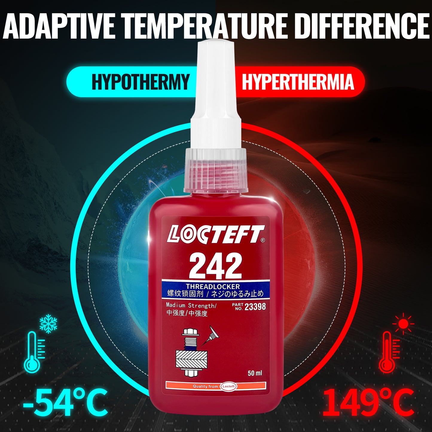 Screw Glue Anti-Loosening Fastening Adhesive | Corrosion & High-Temperature Resistant Thread Sealing Glue
