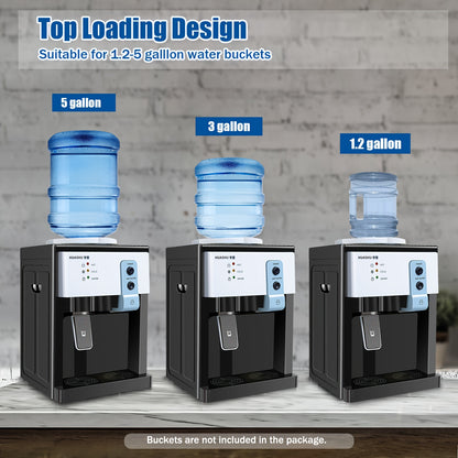 5 Gallon Top-Loading Electric Water Dispenser - Hot and Cold Water with Ice Heat Function, Freestanding for Home, Office, or Dormitory