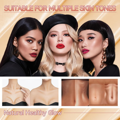 3Pcs Contour, Blush & Highlighter Stick Set - Non-Greasy, Waterproof, Long-Lasting Cream Contour Kit with Brush for a Flawless Look, Fair-Medium, Perfect for Halloween Makeup