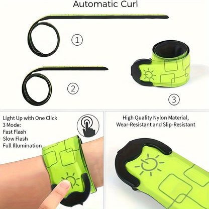 Upgraded USB Rechargeable LED Light Bracelet – Ideal for Night Outdoor Running, Sports, Halloween and Christmas Gift