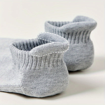 5 Pairs Unisex Casual Ankle Socks: Breathable Sports Socks with Towel Bottom, Sweat-Absorbent and Anti-Odor for Spring and Summer