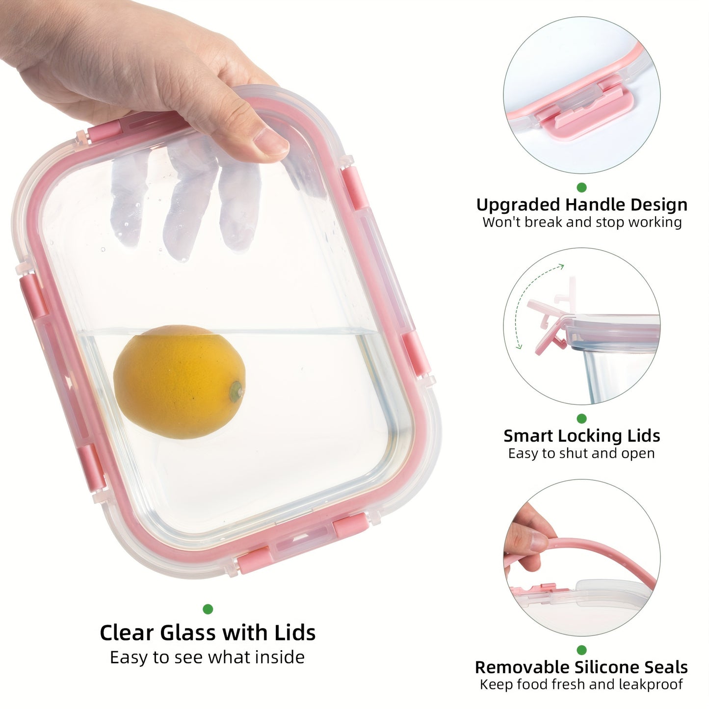 10-Pack Glass Meal Prep Containers Set with Airtight Lids – Durable Food Storage & Glass Lunch Boxes for Home, Kitchen, Office