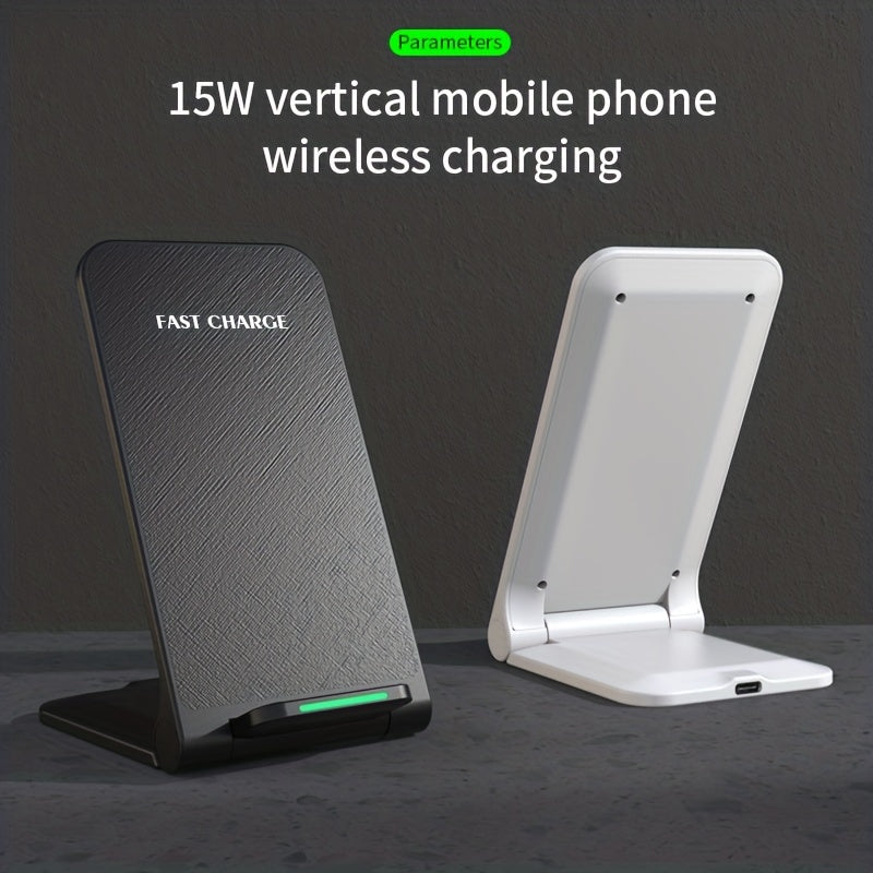 Z2 Wireless Fast Charger Stand – 15W Rapid Charging for iPhone 15/14/13/12/11/XS Max/XR/X/8Plus and Samsung S23/S22/S21/S20/S10/S9 – Universal Compatibility