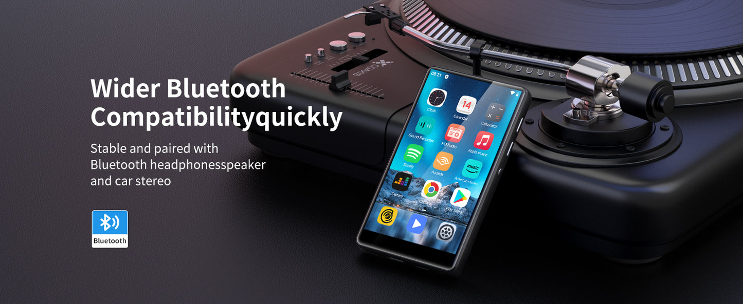 80GB MP3 Player for Android – Bluetooth & WiFi, 4.0-Inch Full Touch Screen, Built-in Speakers & Browser Support