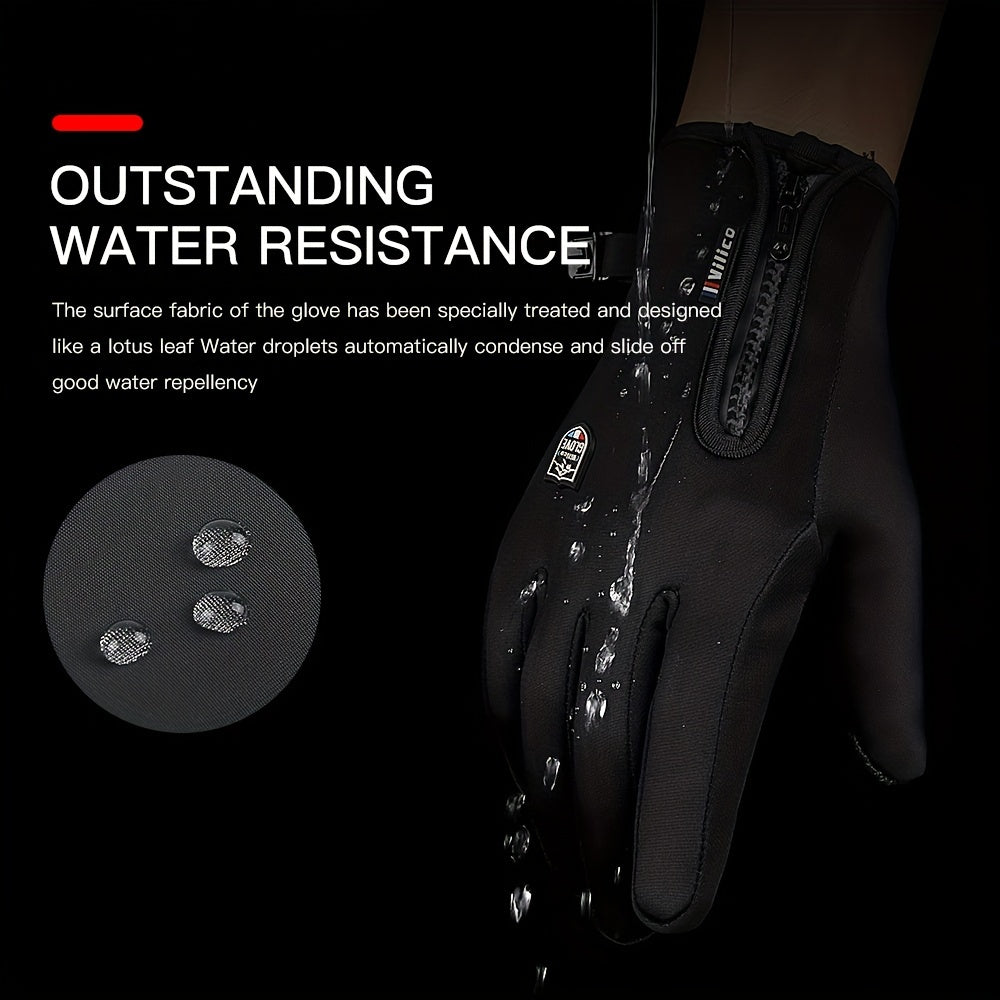 Outdoor Coldproof and Windproof Sports Gloves - Winter Warm Touch Screen Waterproof Gloves for Cycling and Skiing - Unisex