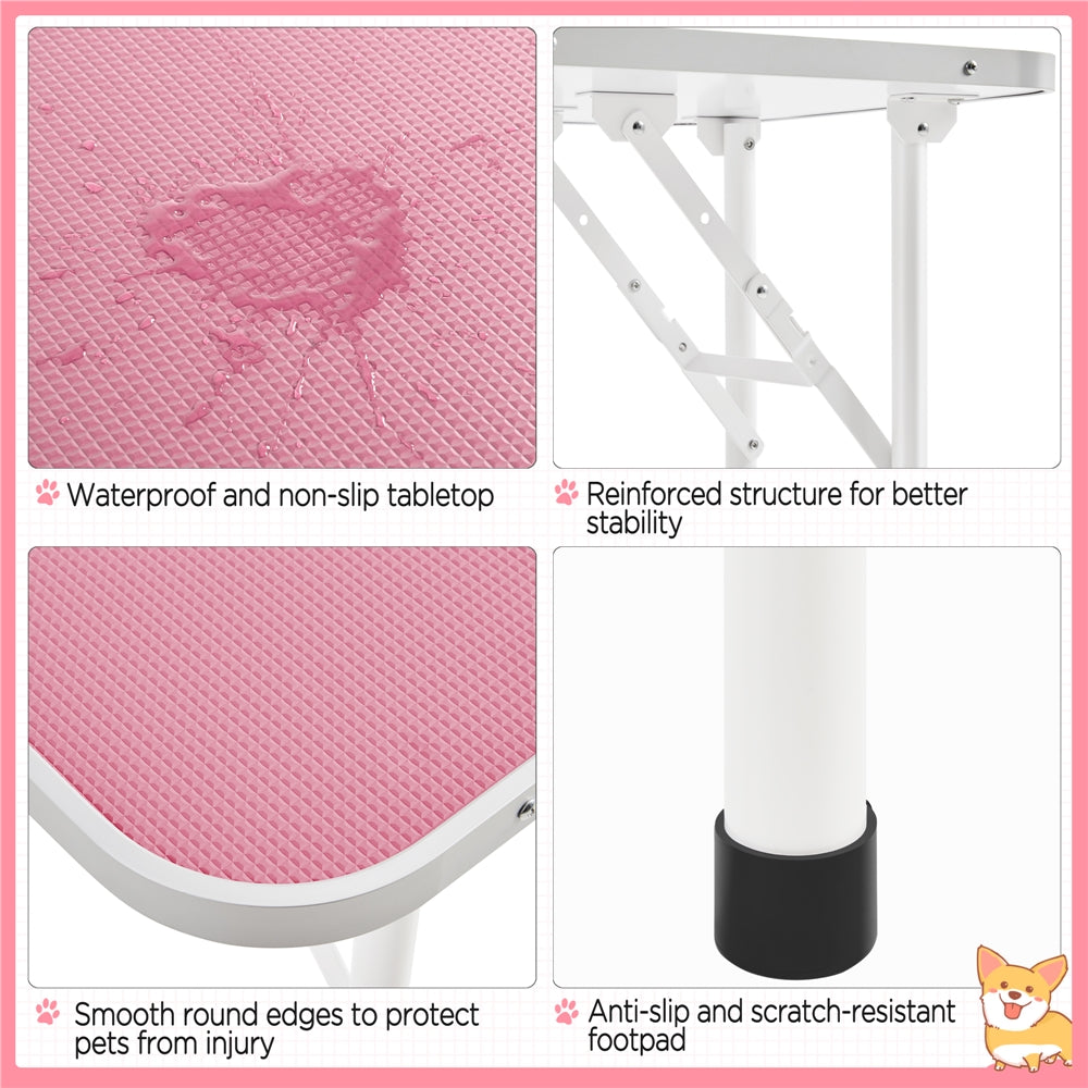 Costoffs Pet Foldable Grooming Table - Height Adjustable Arm, Folding Legs, Ideal for Dog and Cat Trimming at Home or Professional Pet Stores