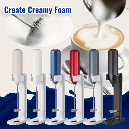 1pc Lalayuan Electric Milk Frother - Mini Battery-Operated Stainless Steel Drink Mixer, Handheld Whisk for Coffee, Latte, Cappuccino, Chocolate & Matcha (Batteries Not Included)