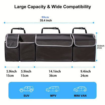 Universal Car Seat Back Storage Bag – Large Capacity Multi-Pocket Organizer, Durable 600D Oxford Cloth