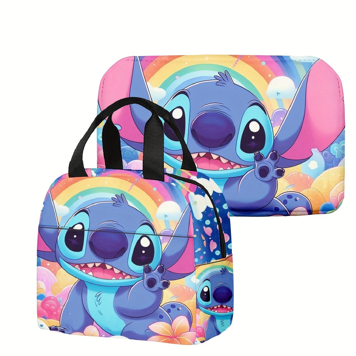 Stitch Themed Insulated Lunch Bag - Portable, Spill-Proof, and Keeps Food Fresh - Ideal for Office, School, and Outdoor Activities