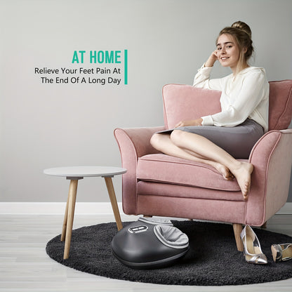 Shiatsu Foot Massager Machine – Deep Kneading, Heat & Air Compression for Foot Wellness (Gray)
