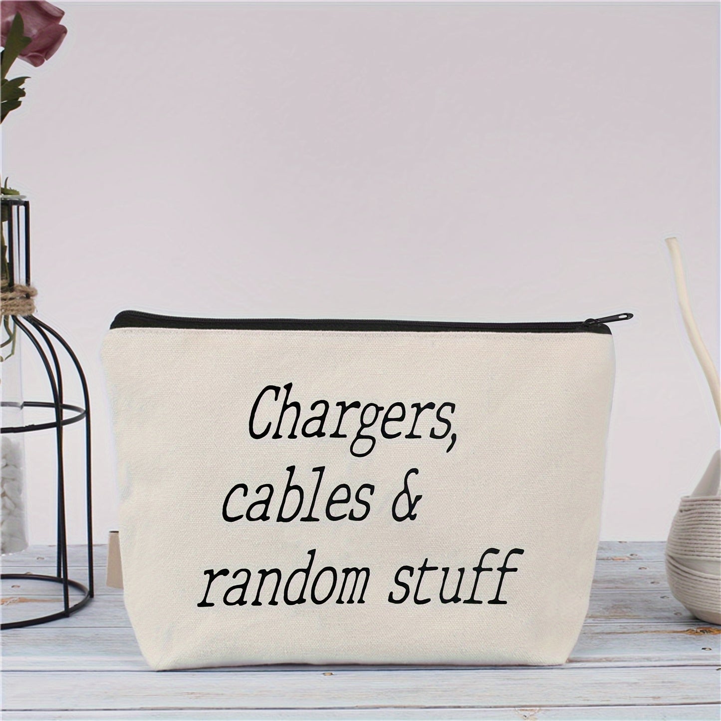 Polyester Cable Organizer Bag - Portable Storage Pouch for Chargers, Cables, and Accessories - Ideal for Electronics Essentials, Travel, and Gift Giving