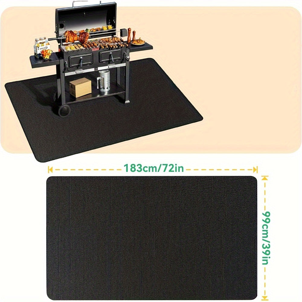 Under Grill Mats for Outdoor Grilling - Double-Sided Fireproof BBQ Mat, Reusable Waterproof and Oil-Proof Floor Pads, Protector for Decks and Patios