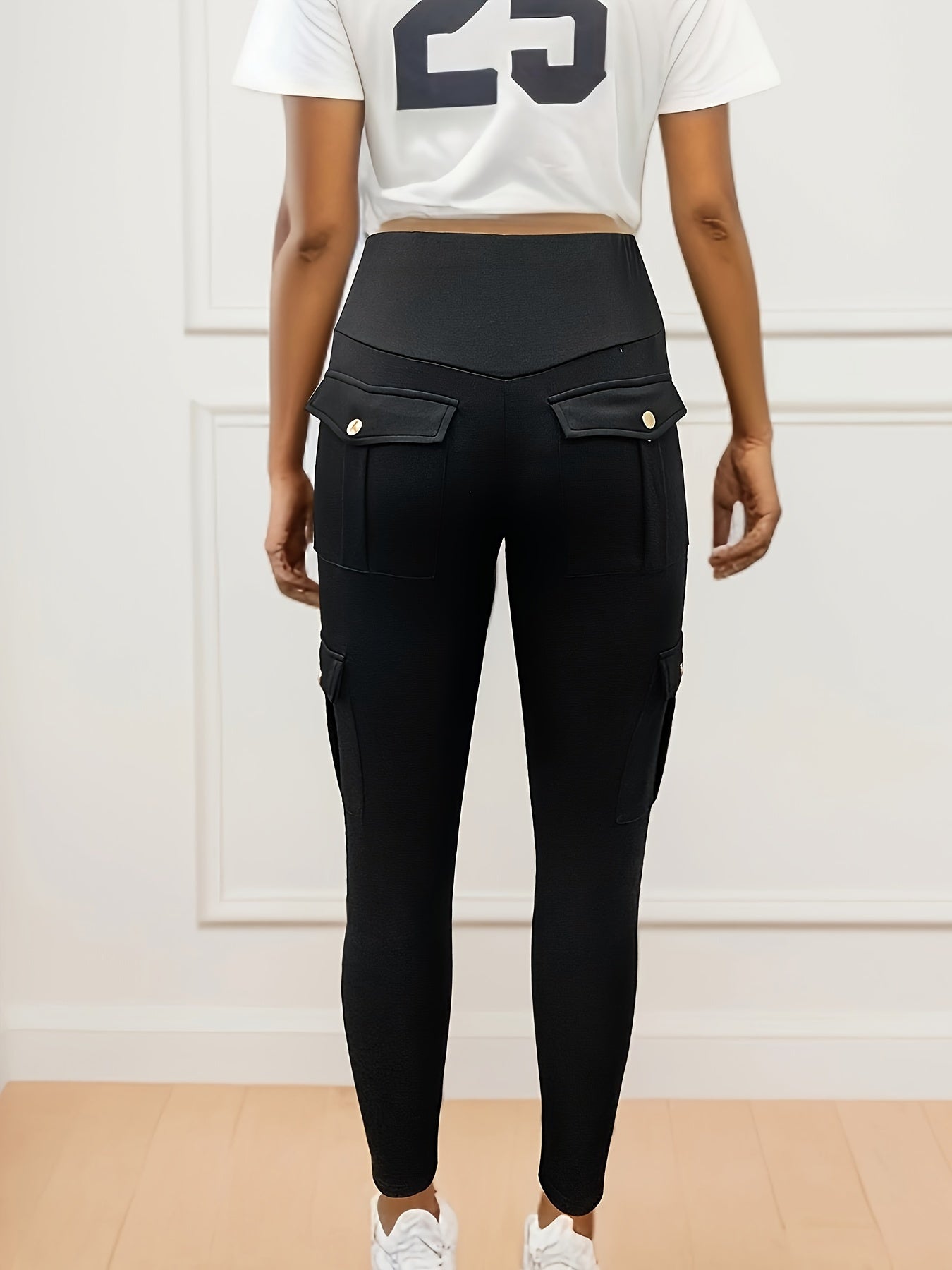 High-Waisted Butt Lifting Yoga Leggings - Women's Fall & Winter Activewear with Pockets, Moisture-Wicking, Four-Way Stretch, Breathable - Solid Color, Perfect for Fitness, Running, Outdoor Activities