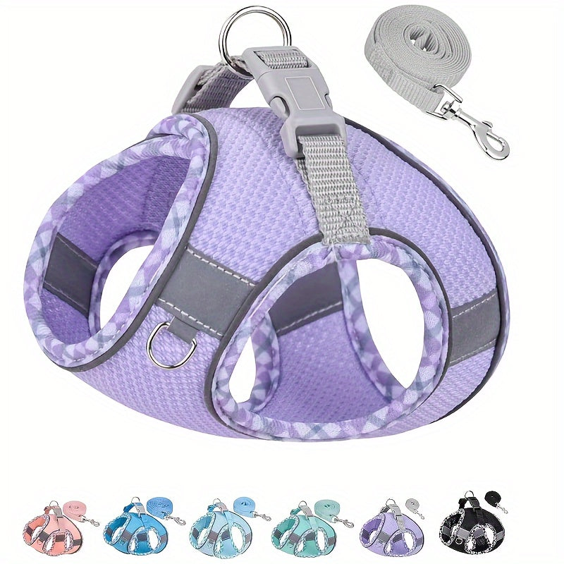 Breathable Pet Harness – No Pull Puppy Harness & Leash Set, Easy Walk Dog Harness for Comfortable Walking