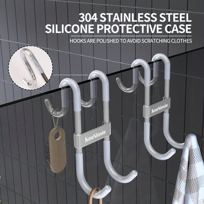 1/2/3Pcs Shower Door Hooks - Metal Hanging Hook for Clothes, Coats & Towels, Multifunctional Strong Bearing Bathroom Glass Door Hook