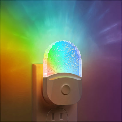 2pcs LED Night Light Plug - 8-Color Changing RGB, Dusk to Dawn Sensor, RGB Mode - Ideal Christmas Gift