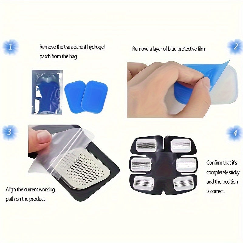 50pcs Abdominal Muscle Stimulation Gel Pads - Hydrogel Massage Patches, Self-Adhesive for Fitness Devices - Abdominal Muscle Training Patches
