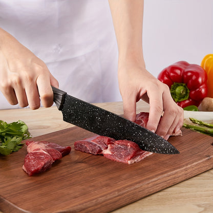19 Piece High Carbon Stainless Steel Kitchen Knife Set – Includes Serrated Steak Knives, Chef Knives, Bread Knife, Scissors, Sharpener – All-in-One Block Set