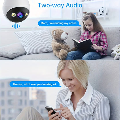 3MP Panoramic PTZ Rotation Light Bulb Wireless Security Camera – Motion Detection, Full-Color Night Vision and Two-Way Voice Call