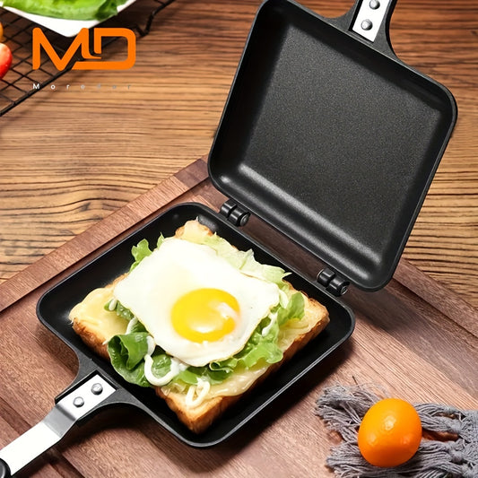 Deluxe Double-Sided Non-Stick Sandwich Maker - Grilled Sandwiches, Toast, Omelettes for Breakfast & Camping - Portable and Easy to Clean