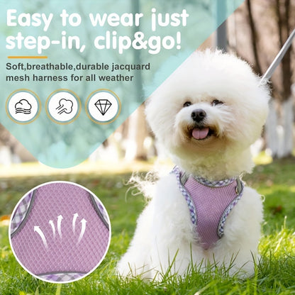 Breathable Pet Harness – No Pull Puppy Harness & Leash Set, Easy Walk Dog Harness for Comfortable Walking