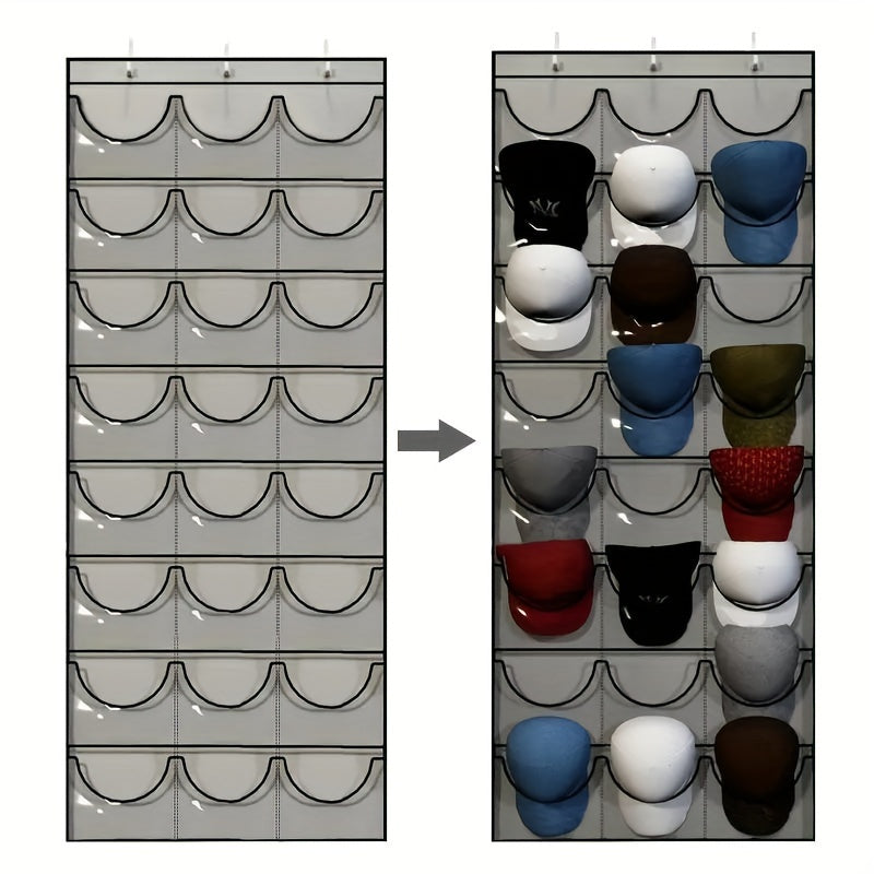Wall-Mounted Hat Storage Bag – Hanging Multi-Pocket Organizer for Back Door & Household Use