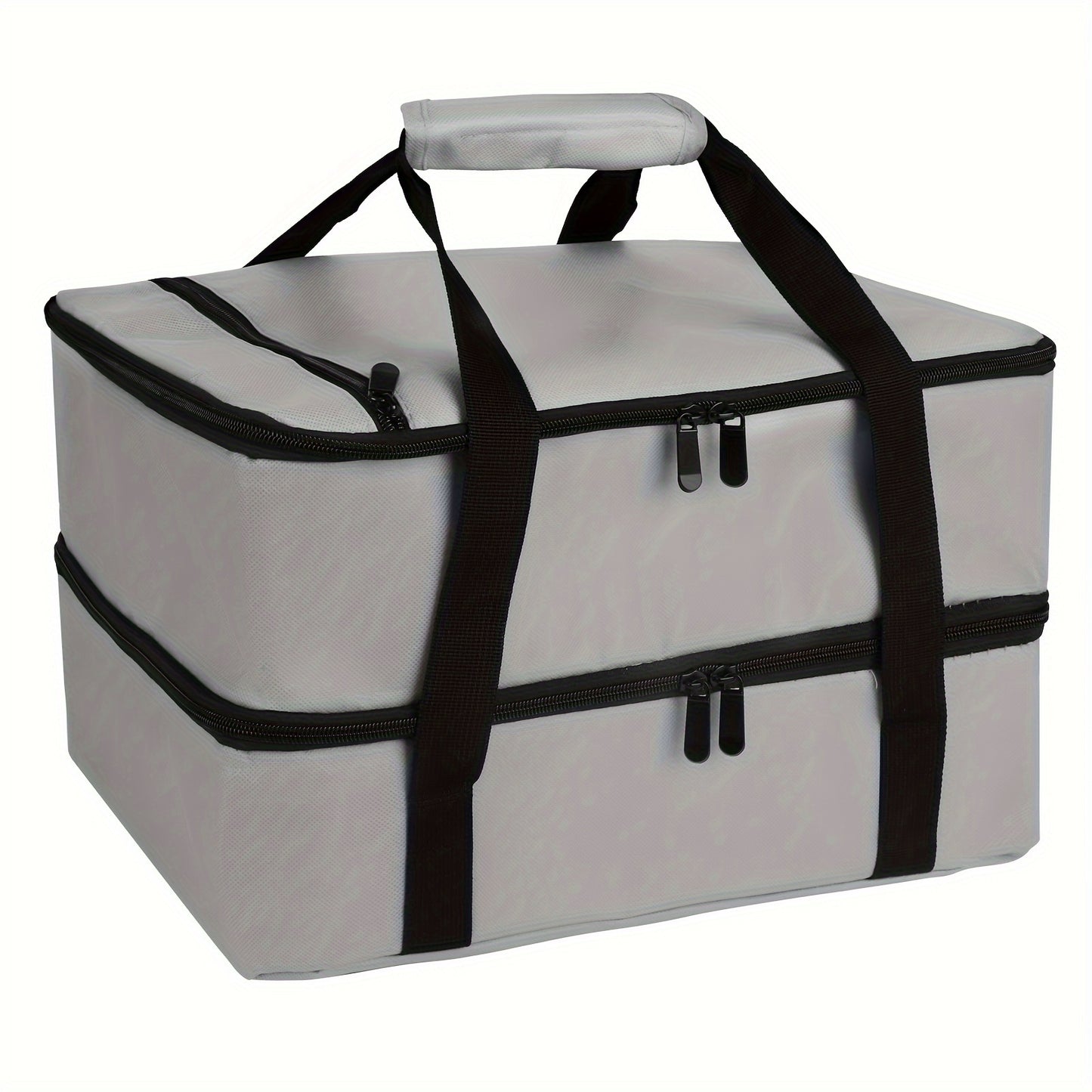 Insulated Double Casserole Carrier Lunch Bag - Fits 9x13 & 11x15 Inch Dishes for Hot or Cold Food - Perfect for School, College, and Kitchen Organization